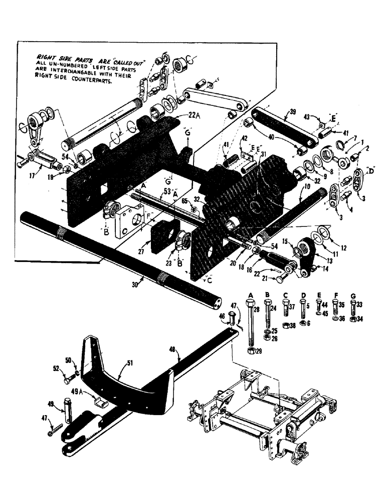 Схема запчастей Case 750 - (072) - MAIN FRAME, TORSION BARS, DRAWBAR, & MTG. PARTS (04) - UNDERCARRIAGE