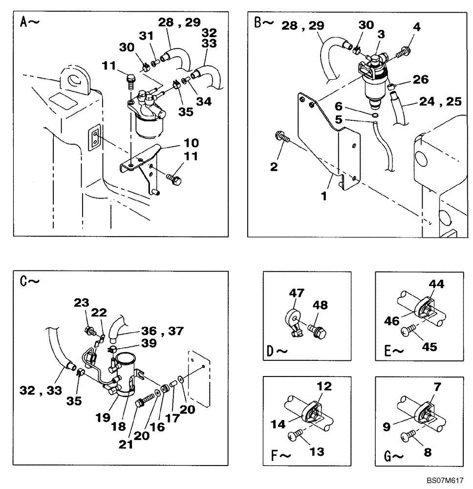 Схема запчастей Case CX80 - (03-03) - FUEL LINES (03) - FUEL SYSTEM