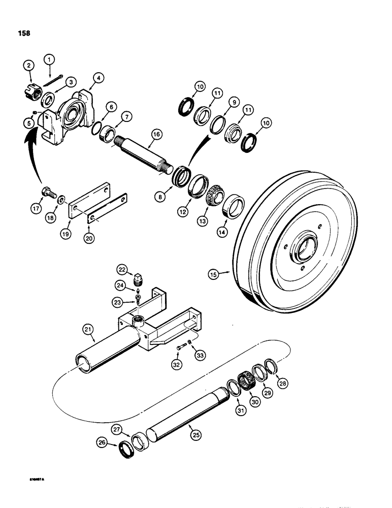 Схема запчастей Case 850C - (158) - R35400 IDLER, IDLER MOUNTING, AND TRACK ADJUSTER (04) - UNDERCARRIAGE
