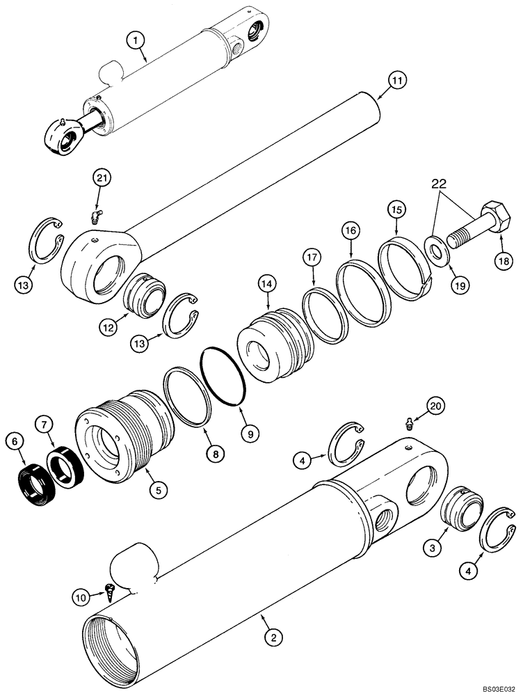 Схема запчастей Case 570MXT - (08-37) - CYLINDER ASSY - HITCH PITCH, THREE POINT (TAN) (08) - HYDRAULICS