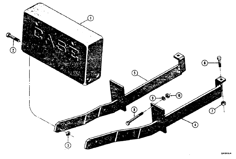 Схема запчастей Case 32 - (014[1]) - 1400 LB. COUNTERWEIGHT (HIGH CLEARANCE) 