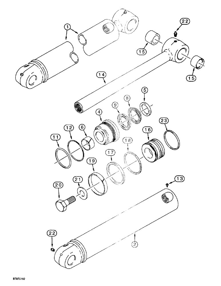 Схема запчастей Case 580L - (8-135A) - BACKHOE DIPPER CYLINDER (08) - HYDRAULICS