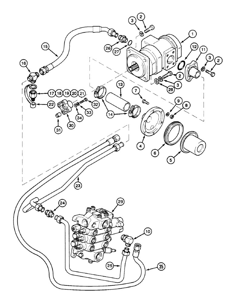 Схема запчастей Case 580SK - (8-002) - EQUIPMENT HYDRAULIC SYSTEM (08) - HYDRAULICS