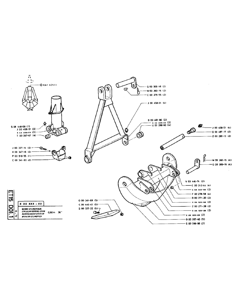 Схема запчастей Case TC45 - (140) - CIRCULAR BORING GRAB 
