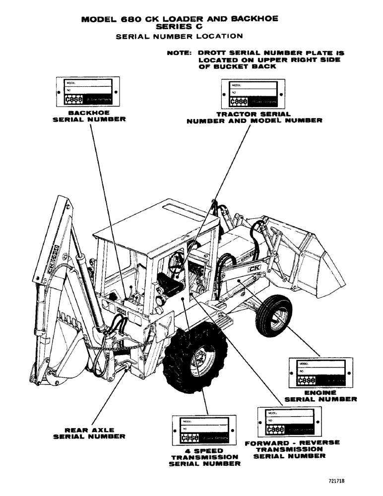 Схема запчастей Case 680CK - (004) - SERIAL NUMBER LOCATION (05) - SERVICE & MAINTENANCE