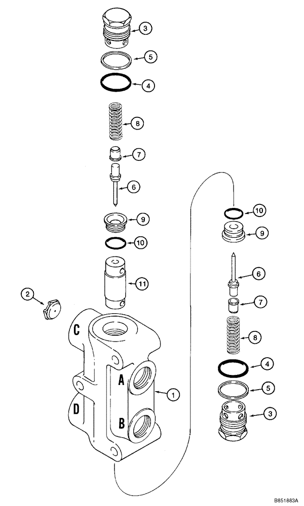 Схема запчастей Case 960 - (05-10) - VALVE ASSY, LOCKOUT (05) - STEERING