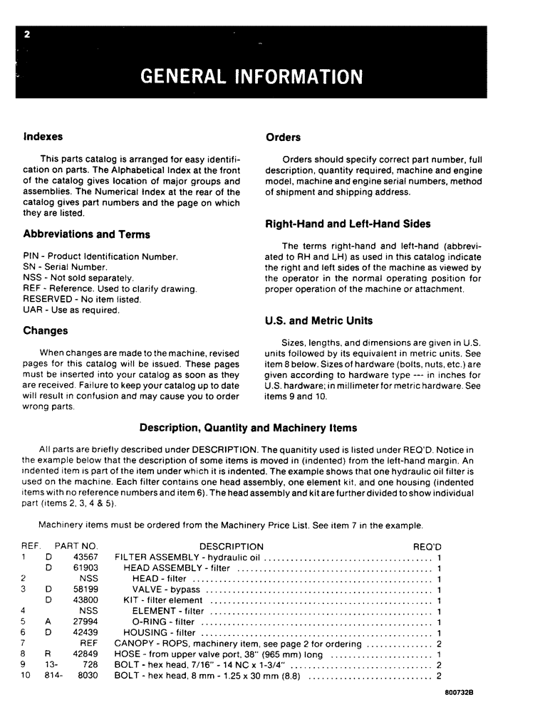 Схема запчастей Case SD100 - (002) - GENERAL INFORMATION (05) - SERVICE & MAINTENANCE