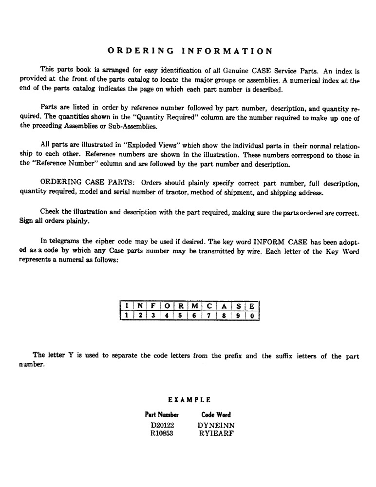 Схема запчастей Case 310C - (004) - SELL GENUINE CASE PARTS (00) - GENERAL