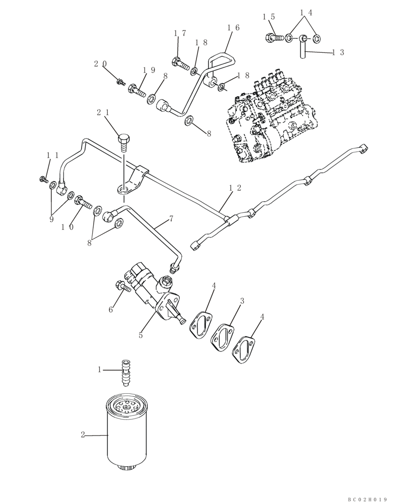 Схема запчастей Case 90XT - (03-04A) - FUEL FILTER - PUMP, TRANSFER (03) - FUEL SYSTEM