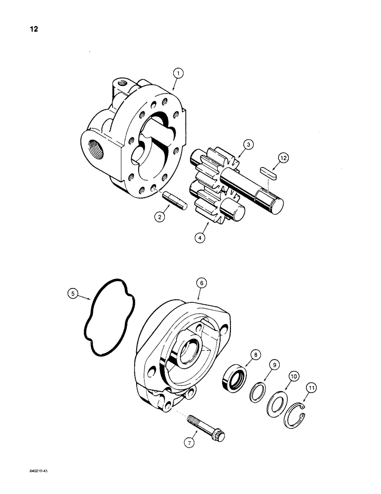Схема запчастей Case CASE - (12) - H525527 HYDRAULIC MOTOR 