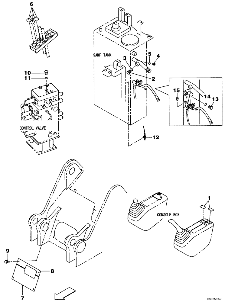 Схема запчастей Case CX135SR - (08-64) - PLUG (08) - HYDRAULICS