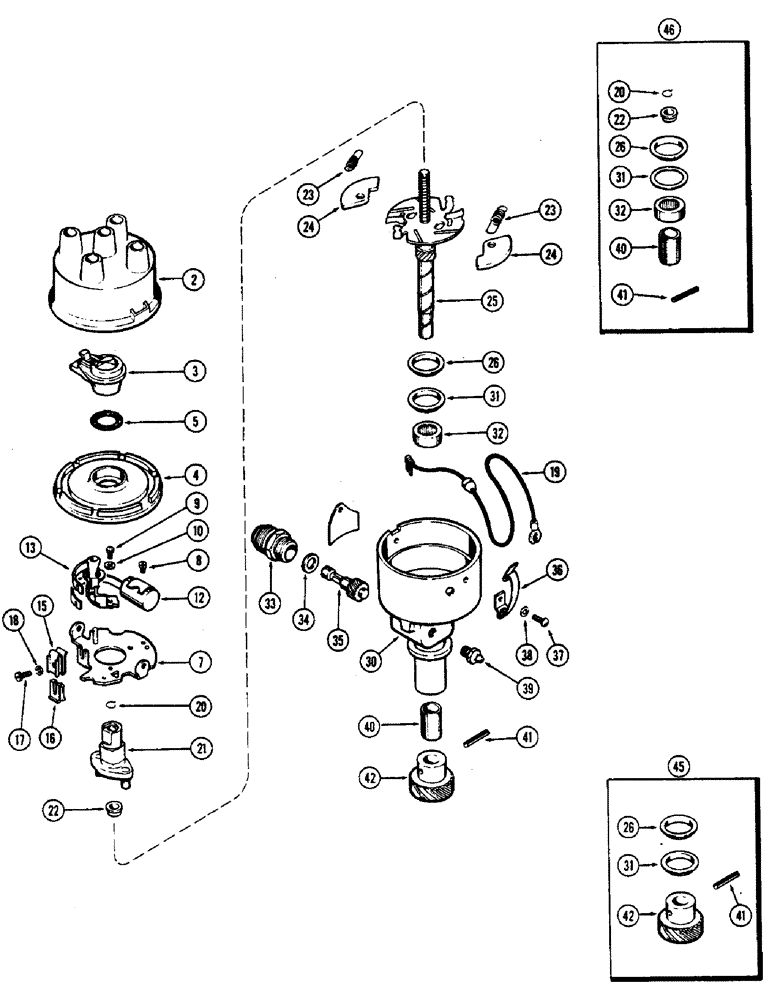 Схема запчастей Case W7E - (060) - A58810 DISTRIBUTOR (04) - ELECTRICAL SYSTEMS