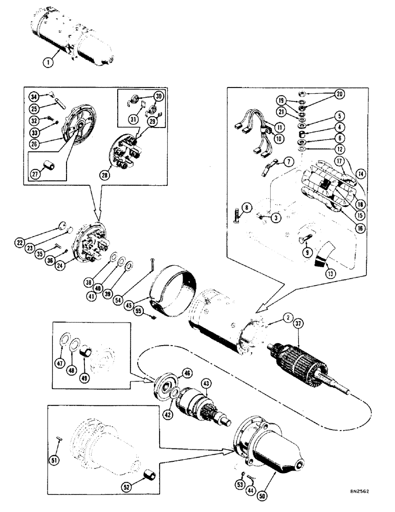 Схема запчастей Case 1000 - (080) - 73101 STARTER (06) - ELECTRICAL SYSTEMS