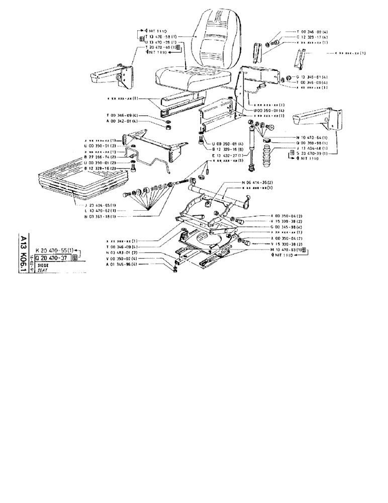 Схема запчастей Case 90BCL - (070) - SEAT (05) - UPPERSTRUCTURE CHASSIS