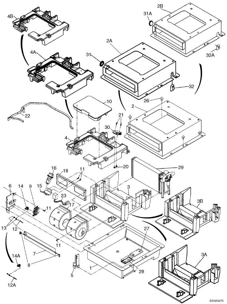 Схема запчастей Case 621E - (09-71) - HEATER (09) - CHASSIS