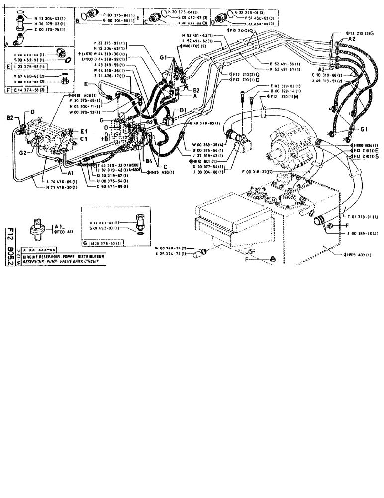 Схема запчастей Case 90BCL - (168) - RESERVOIR - PUMP - VALVE BANK CIRCUIT (07) - HYDRAULIC SYSTEM