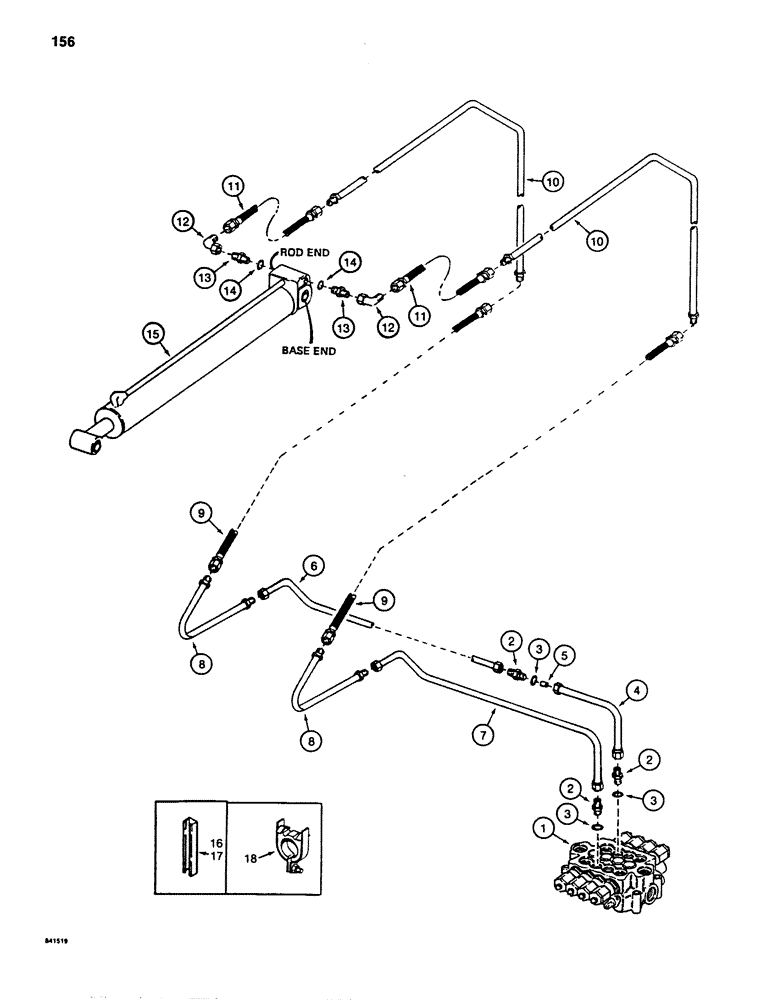 Схема запчастей Case 880D - (156) - ARM CYLINDER LINES (07) - HYDRAULIC SYSTEM