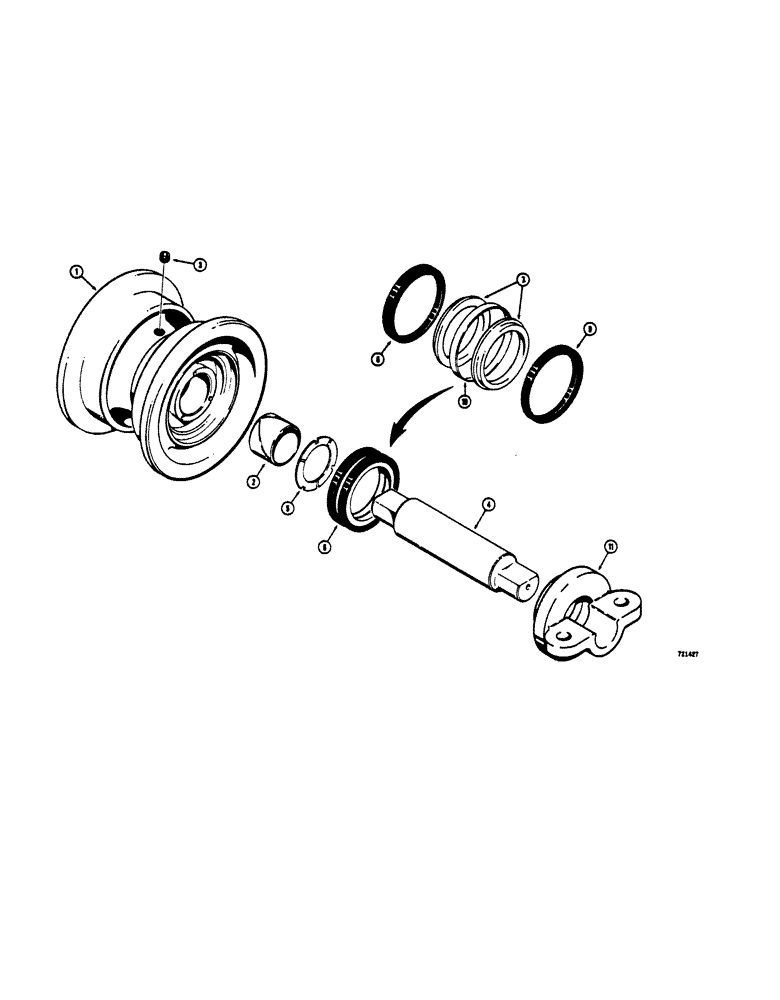 Схема запчастей Case 450 - (198[1]) - R24547 TRACK ROLLER TRACTOR SN 3050801 AND AFTER FOR IDENTIFICATION - SEE ITEM 11 OF ILLUSTRATION (04) - UNDERCARRIAGE