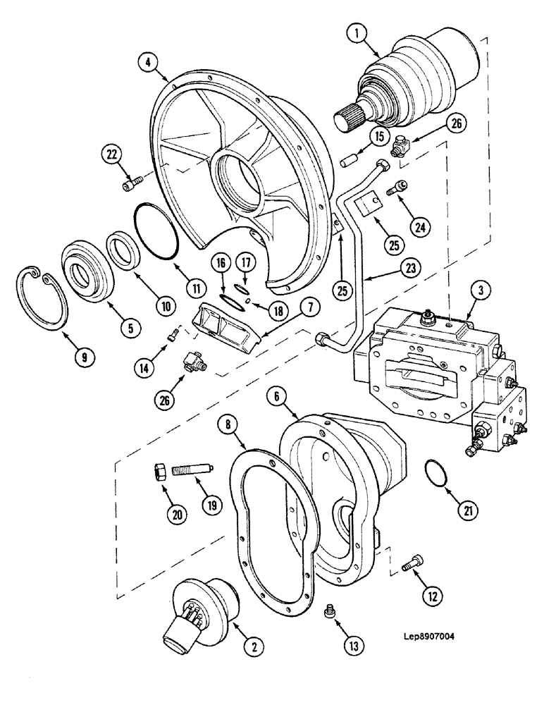Схема запчастей Case 688C - (8B-32) - HIGH PRESSURE HYDRAULIC PUMP, (-10745) (07) - HYDRAULIC SYSTEM
