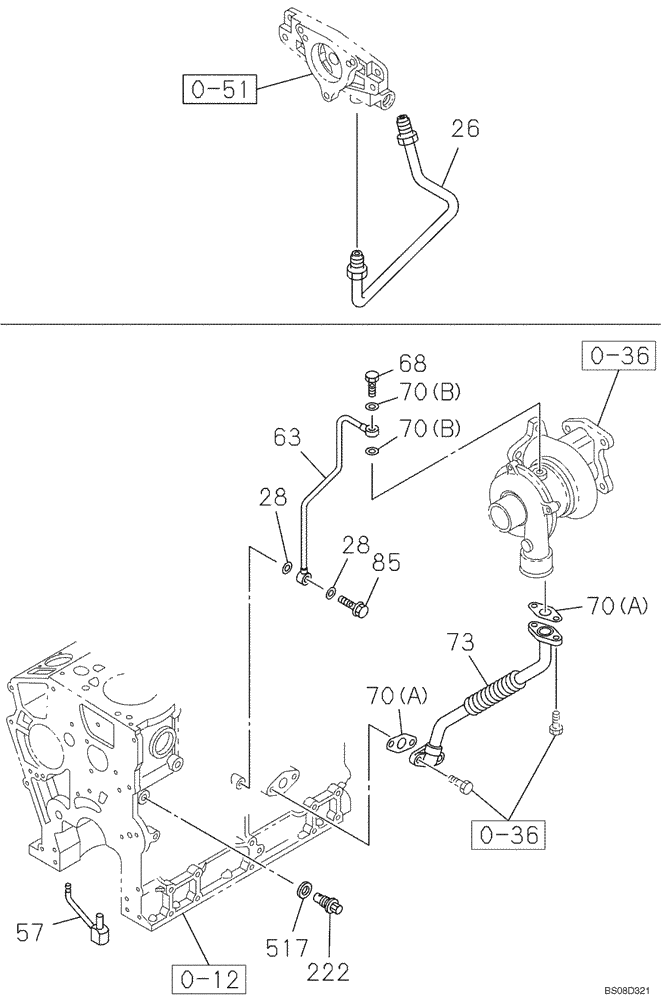 Схема запчастей Case CX80 - (02-25) - OIL CIRCUIT (02) - ENGINE