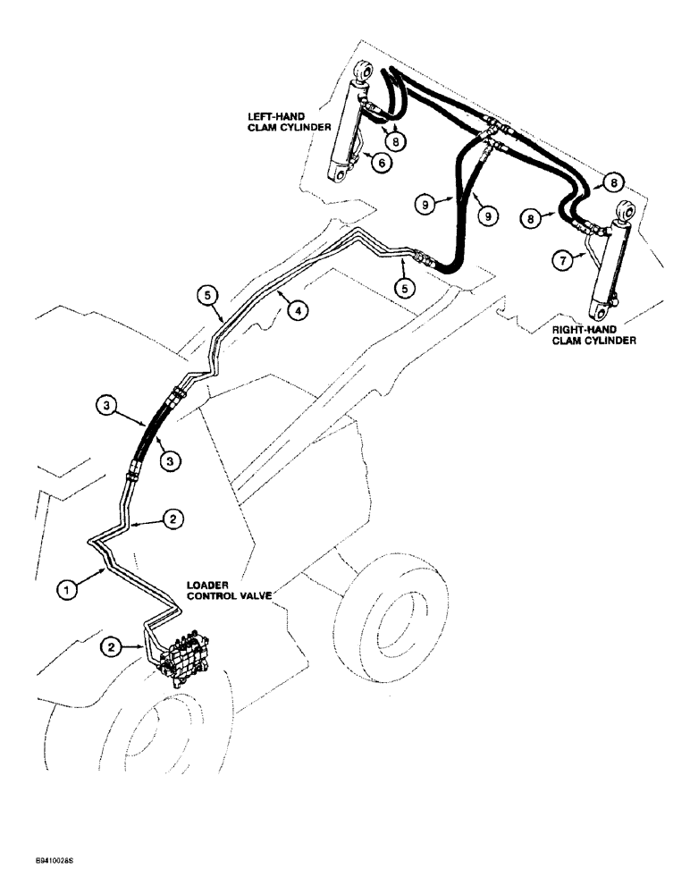 Схема запчастей Case 580SL - (1-16) - PICTORIAL INDEX, LOADER HYDRAULICS, CLAM CYLINDER (00) - PICTORIAL INDEX
