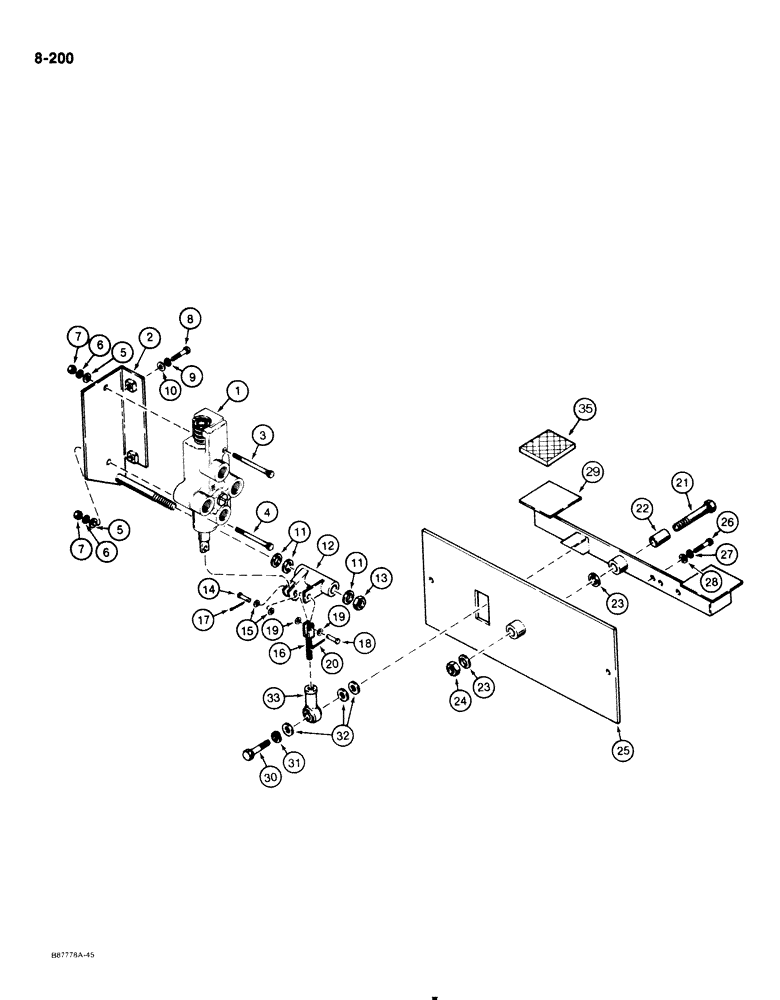Схема запчастей Case 1818 - (8-200) - AUXILIARY CONTROLS AND VALVE MOUNTING (08) - HYDRAULICS