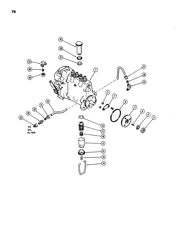 Схема запчастей Case 850B - (076) - INJECTION PUMP, 336BD AND 336BDT DIESEL ENGINE (02) - FUEL SYSTEM