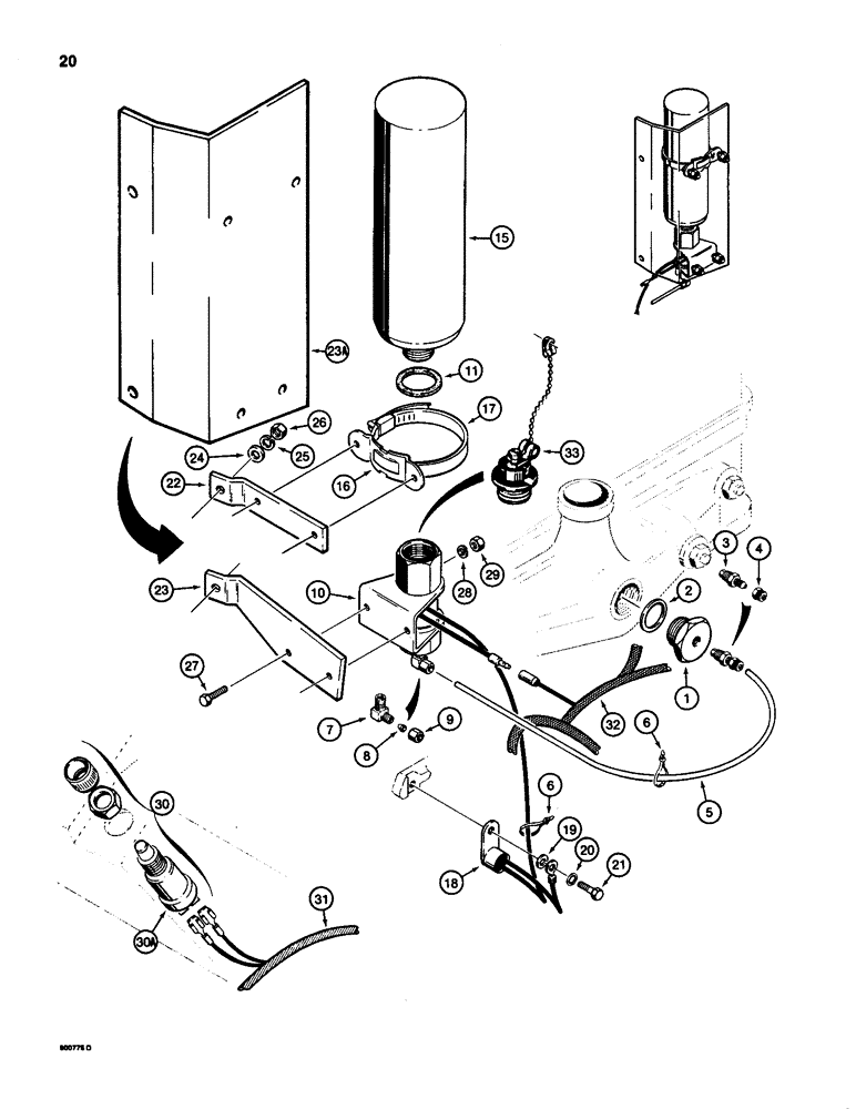 Схема запчастей Case 580SD - (020) - COLD START SYSTEM (02) - ENGINE