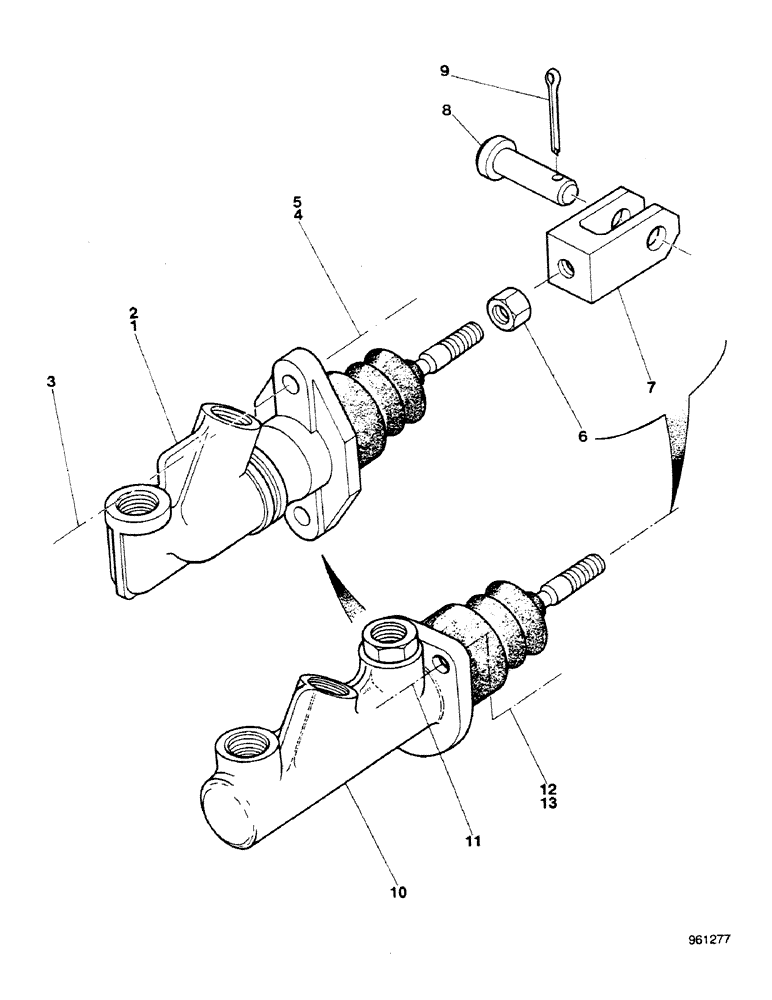 Схема запчастей Case 580G - (196) - BRAKE - MASTER CYLINDER (07) - BRAKES