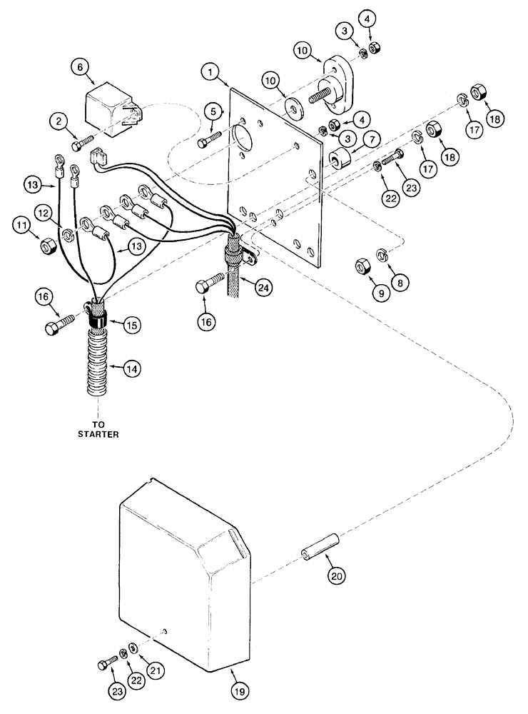 Схема запчастей Case 921B - (4-024) - ENGINE HARNESS TO RELAY PANEL, PRIOR TO P.I.N. JEE0052701 (04) - ELECTRICAL SYSTEMS