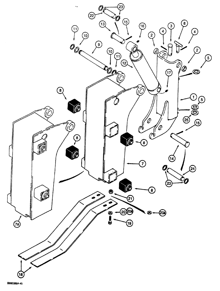 Схема запчастей Case CASE - (9-32) - PLOW PIVOT FRAME, LIFT FRAME, AND CYLINDER (09) - CHASSIS