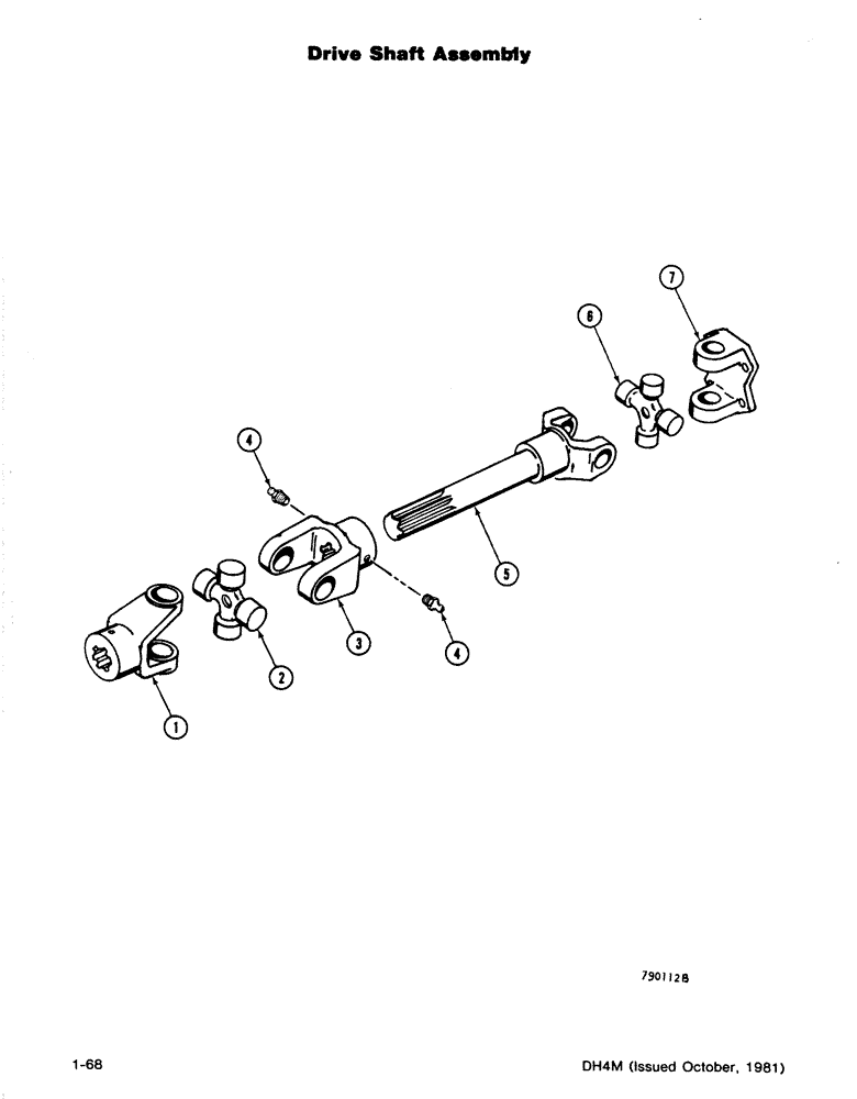Схема запчастей Case DH4 - (1-68) - DRIVE SHAFT ASSEMBLY (14) - MAIN GEARBOX & DRIVE