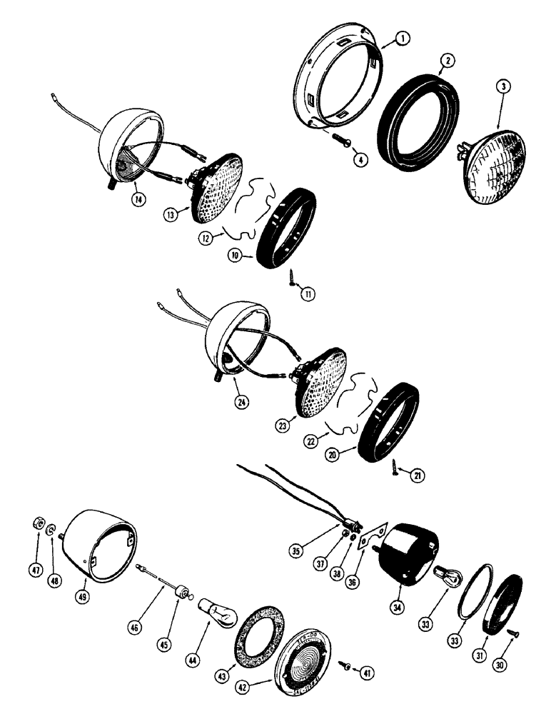 Схема запчастей Case W12 - (068) - FRONT AND REAR LAMP, RUBBER MOUNTED (04) - ELECTRICAL SYSTEMS