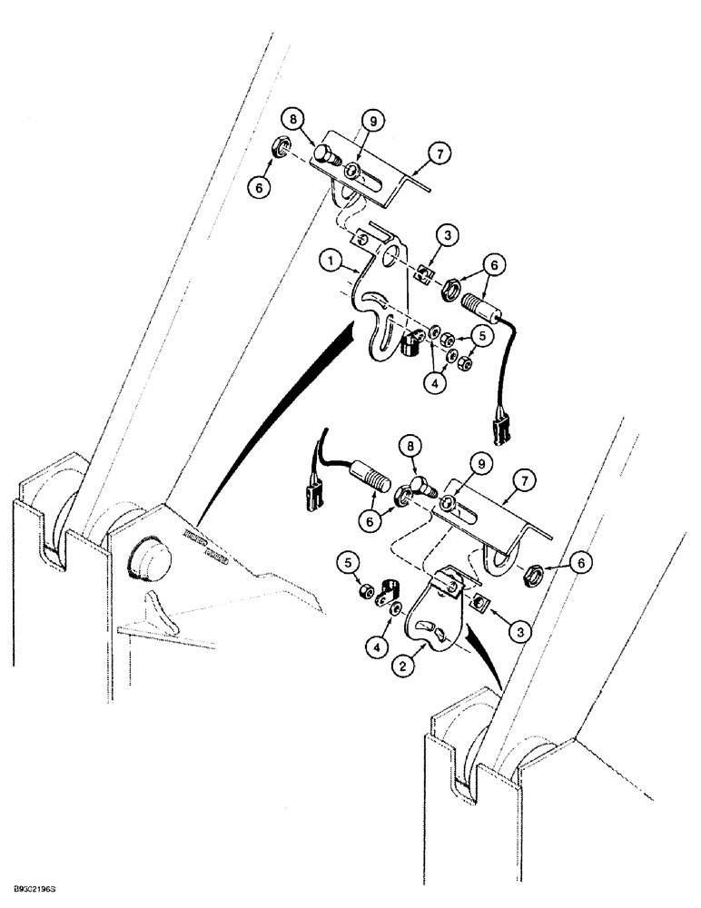 Схема запчастей Case 621B - (9-008) - LOADER BUCKET HEIGHT CONTROL, AND RETURN-TO-TRANSPORT, XT LOADER (09) - CHASSIS/ATTACHMENTS