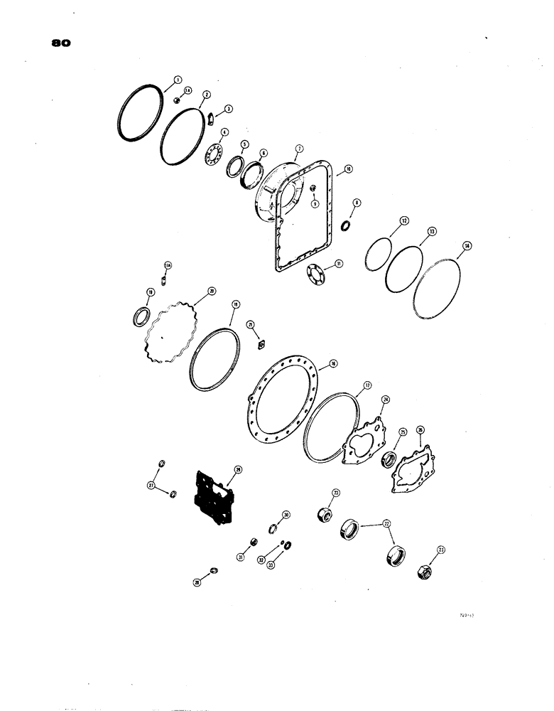 Схема запчастей Case W24B - (080) - TRANSMISSION OVERHAUL KIT (06) - POWER TRAIN