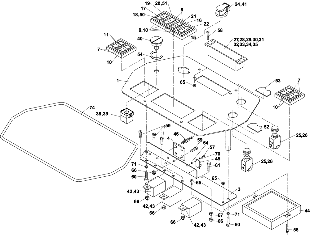 Схема запчастей Case DV204 - (04-403-1/124[01]) - INSTRUMENT PANEL (06) - ELECTRICAL SYSTEMS