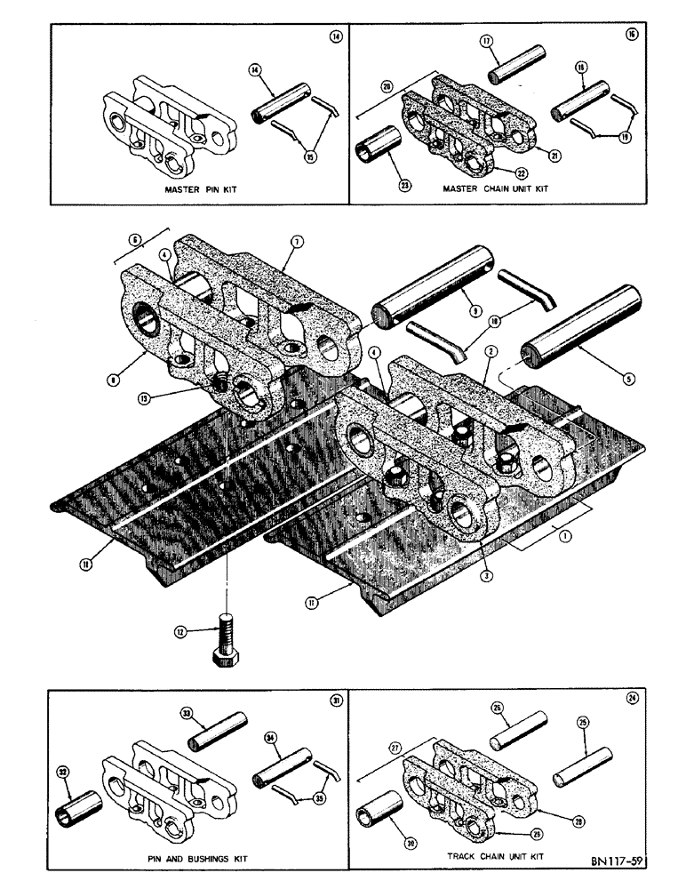 Схема запчастей Case 420B - (064) - TRACK CHAIN (04) - UNDERCARRIAGE