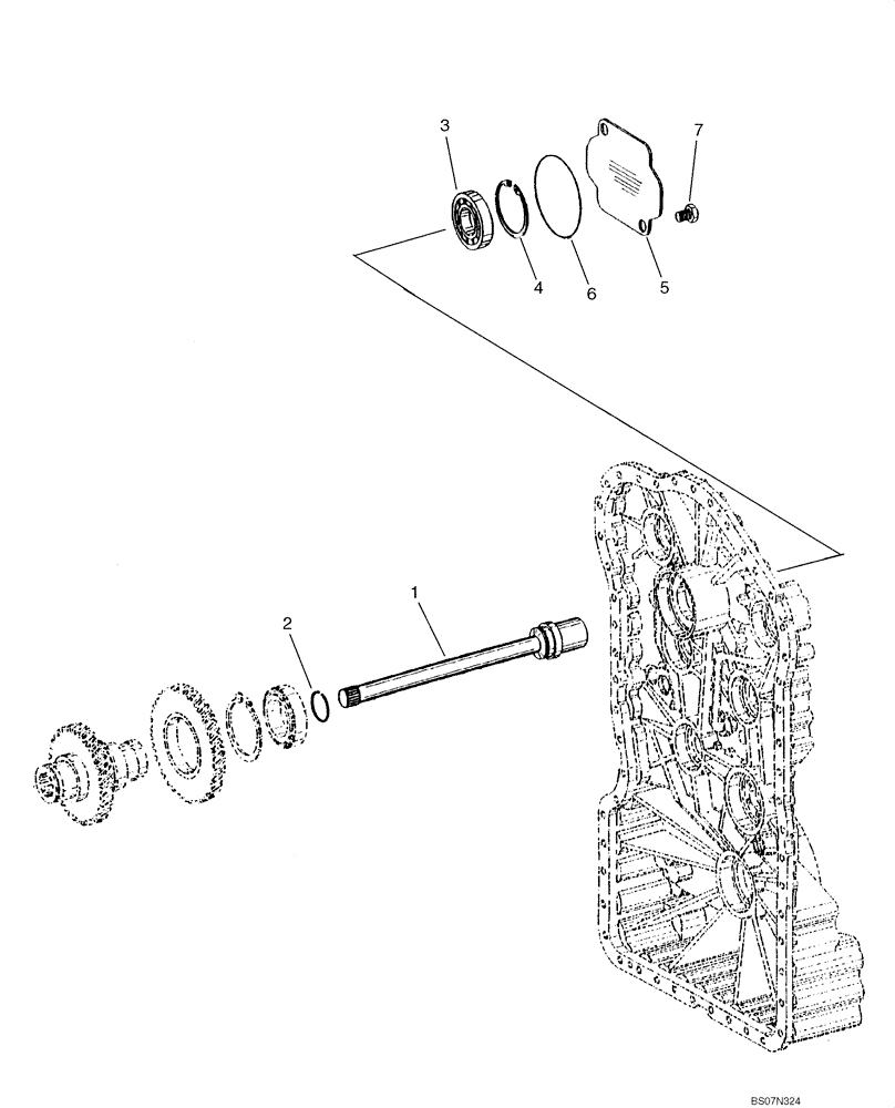 Схема запчастей Case 521E - (06-15) - TRANSMISSION - POWER TAKE OFF (06) - POWER TRAIN