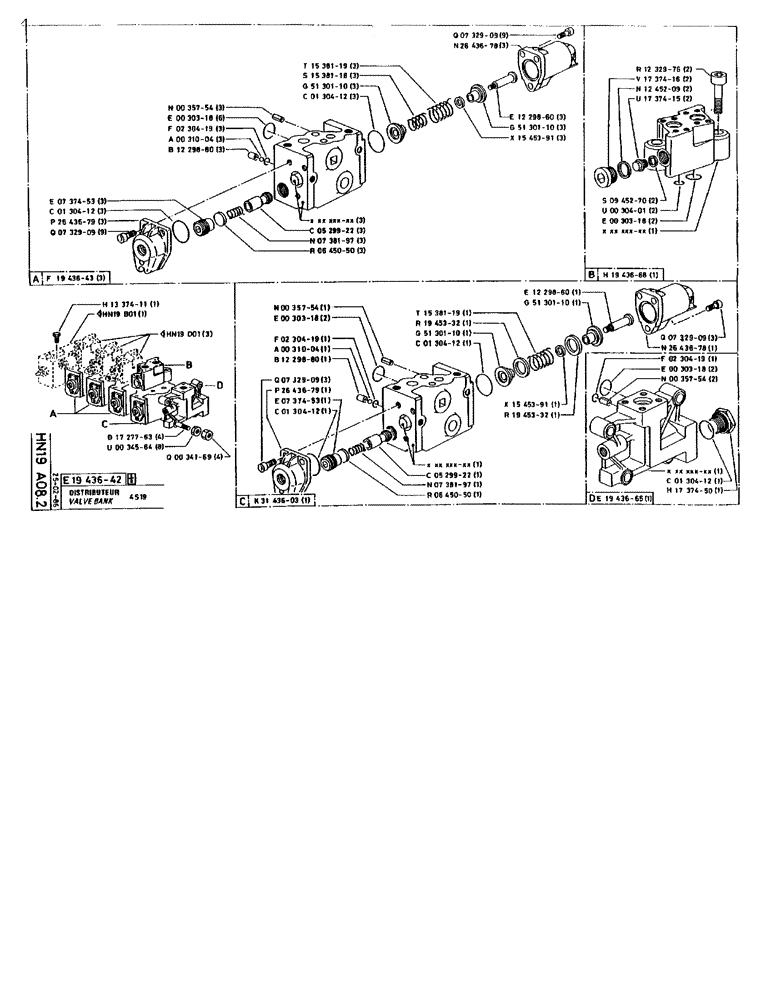 Схема запчастей Case 90BCL - (300) - VALVE BANK 4S19 (07) - HYDRAULIC SYSTEM