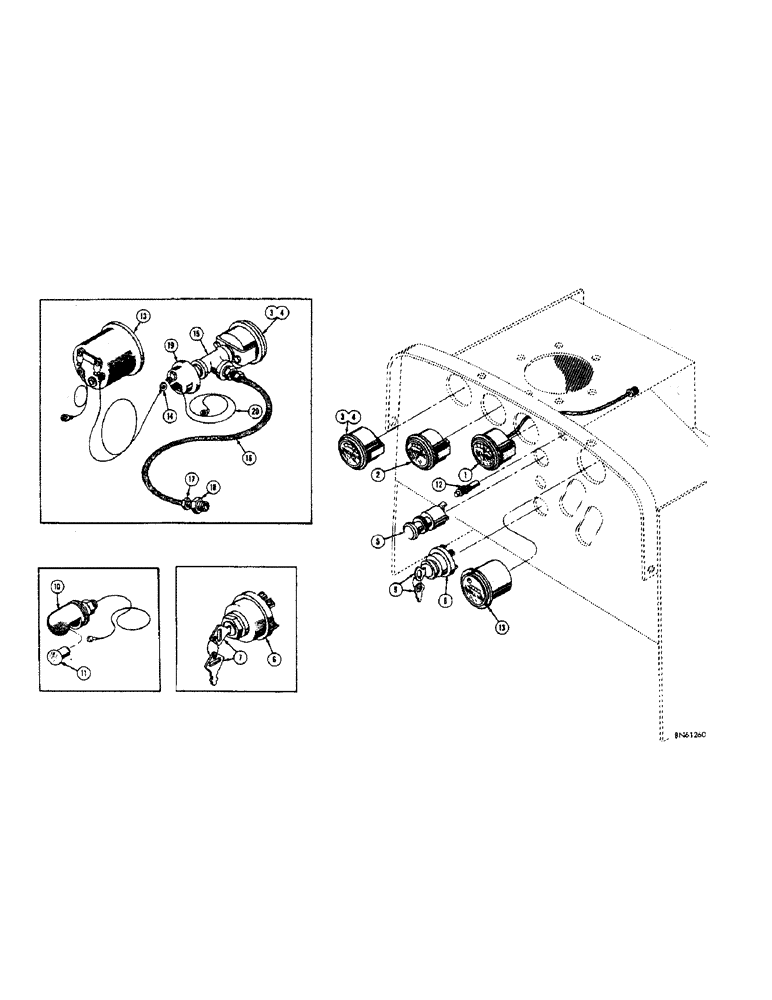 Схема запчастей Case 310F - (082[1]) - INSTRUMENT PANEL (05) - UPPERSTRUCTURE CHASSIS