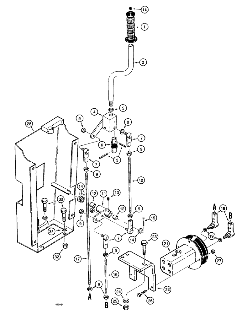 Схема запчастей Case 1187 - (282) - HAND LEVER CONTROLS (05) - UPPERSTRUCTURE CHASSIS