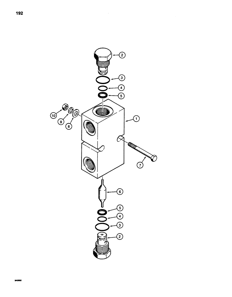Схема запчастей Case 880D - (192) - S515156 LEVELER CHECK VALVE (07) - HYDRAULIC SYSTEM