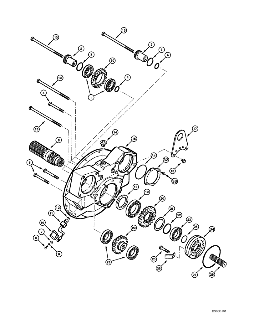 Схема запчастей Case 865 - (06.07[00]) - TRANSMISSION - HOUSING AND INPUT SHAFT (06) - POWER TRAIN