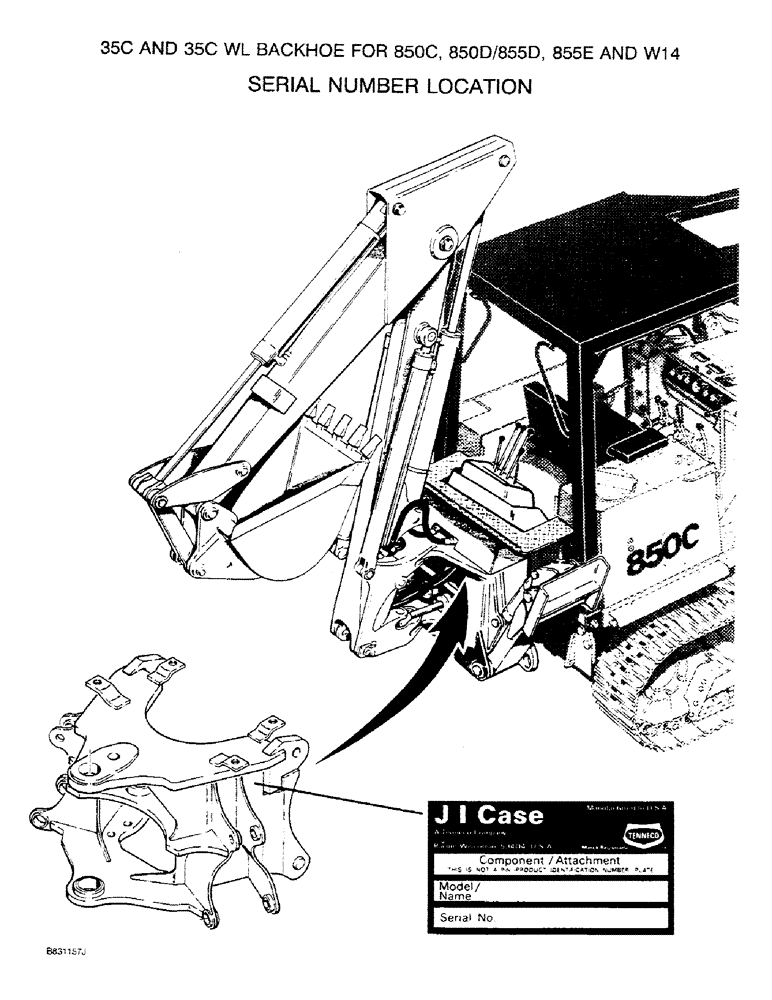 Схема запчастей Case 35C WL - (1-2) - SERIAL NUMBER LOCATION (00) - PICTORIAL INDEX