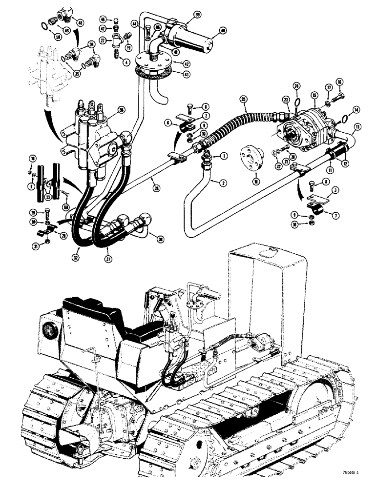 Схема запчастей Case 350 - (170) - EQUIPMENT HYDRAULIC CIRCUIT, PUMP TO RESERVOIR AND VALVE (07) - HYDRAULIC SYSTEM