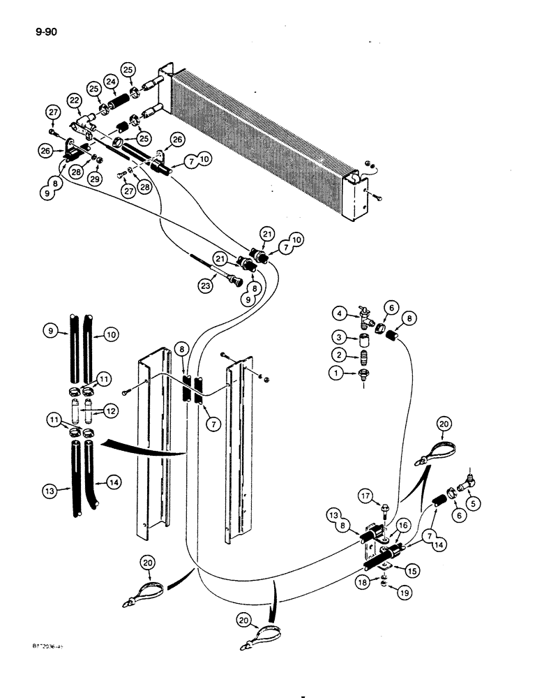 Схема запчастей Case 855D - (9-090) - CAB HEATING SYSTEM (09) - CHASSIS/ATTACHMENTS
