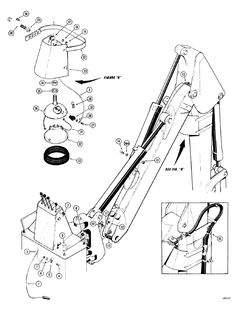 Схема запчастей Case 680CK - (180) - DIPPER LIGHT (84) - BOOMS, DIPPERS & BUCKETS