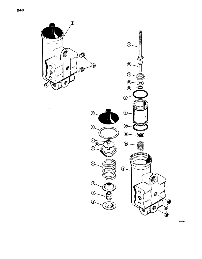 Схема запчастей Case 680E - (248) - BRAKE SYSTEM, AIR COMPRESSOR GOVERNOR (33) - BRAKES & CONTROLS