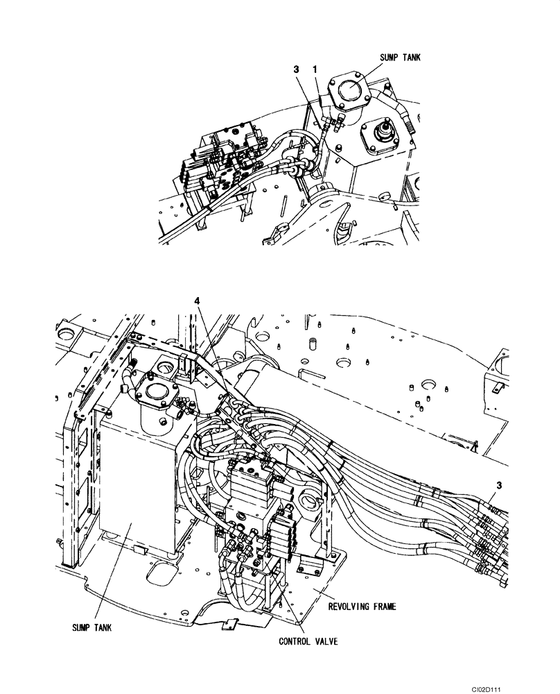 Схема запчастей Case CX75SR - (08-42) - HYDRAULICS, AUXILIARY - SECOND OPTION LINE, STANDARD BOOM (08) - HYDRAULICS