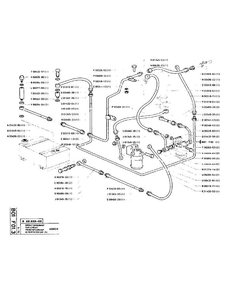 Схема запчастей Case TC45 - (018) - FUEL CIRCUIT 